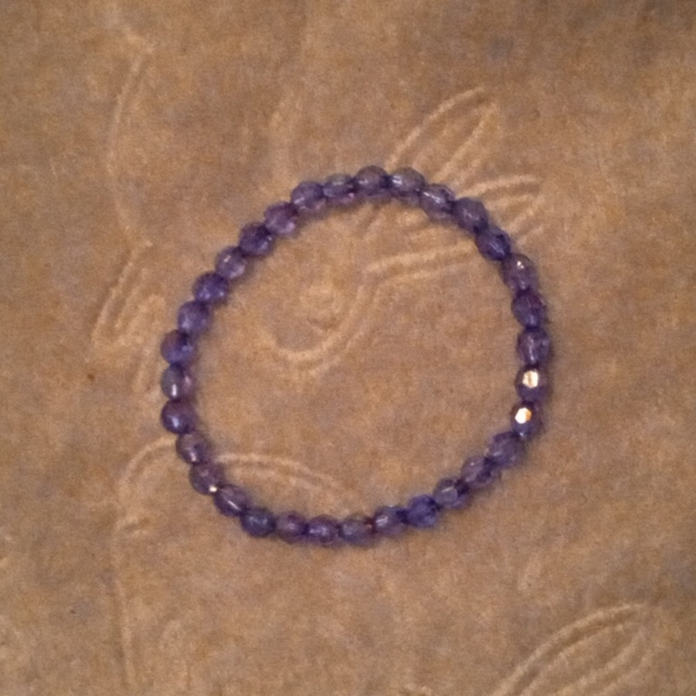 Minimalist handmade shiny and iridescent fun casual blue bracelet